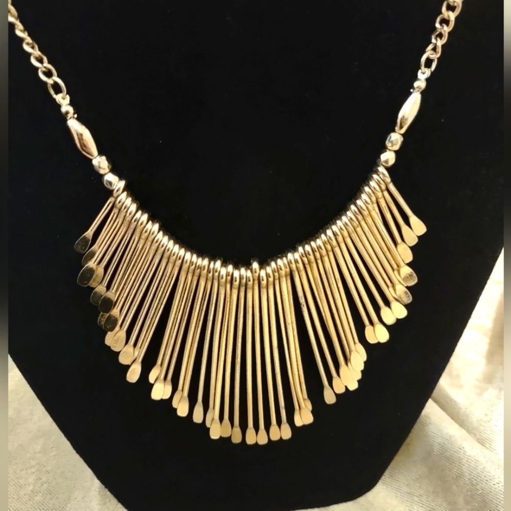 Vintage Goldtone Designer Bib Necklace